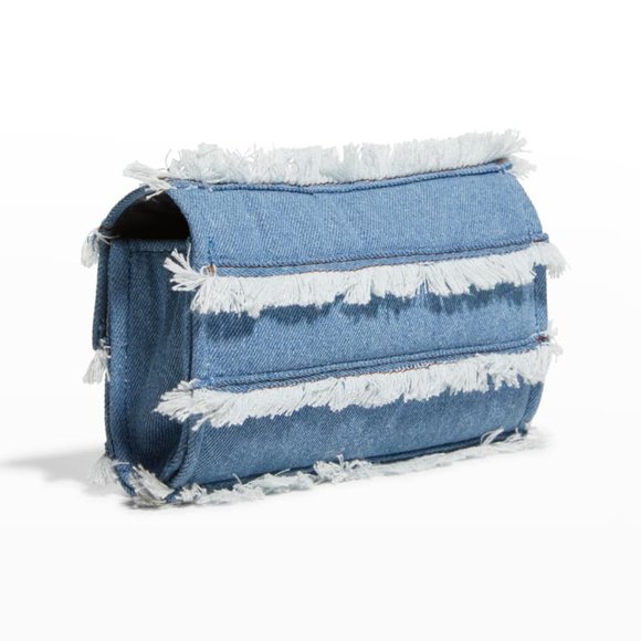 KOORELOO Amalfi Clutch Fringe Denim Crossbody Bag - Picture 6 of 15